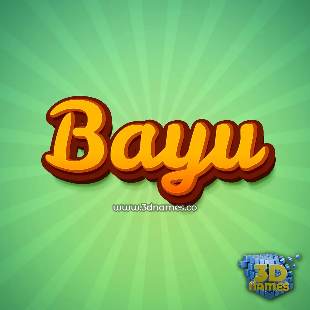 bayu in Green Rays style - 3D name wallpaper