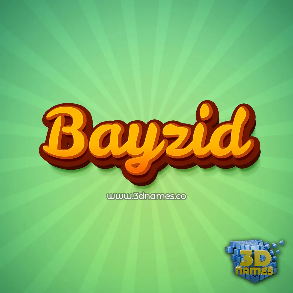bayzid in Green Rays style - 3D name wallpaper