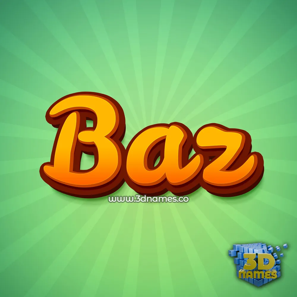 baz in Green Rays style - 3D name wallpaper