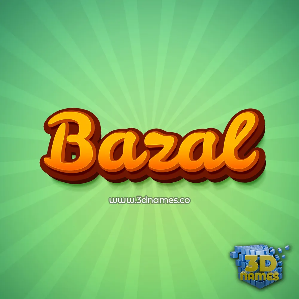 bazal in Green Rays style - 3D name wallpaper