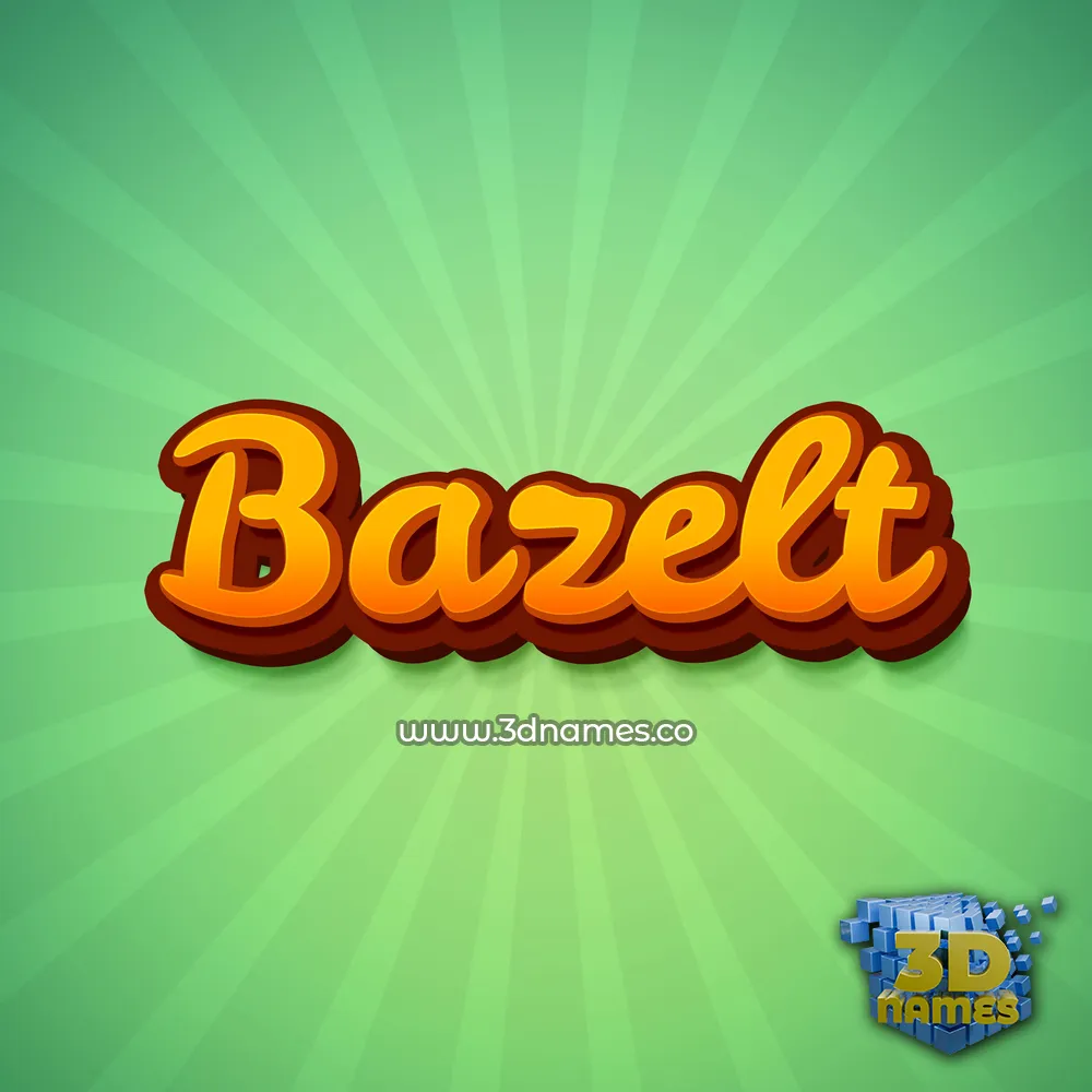 bazelt in Green Rays style - 3D name wallpaper