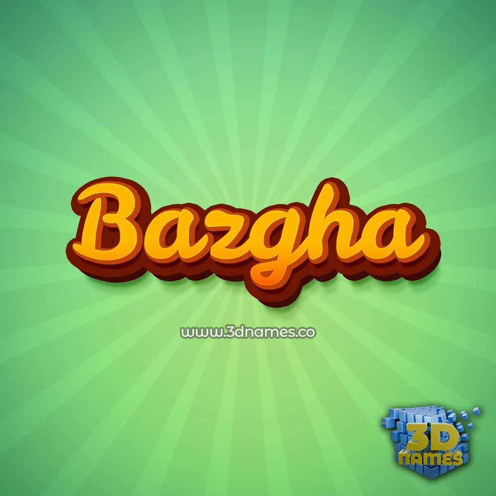 bazgha in Green Rays style - 3D name wallpaper