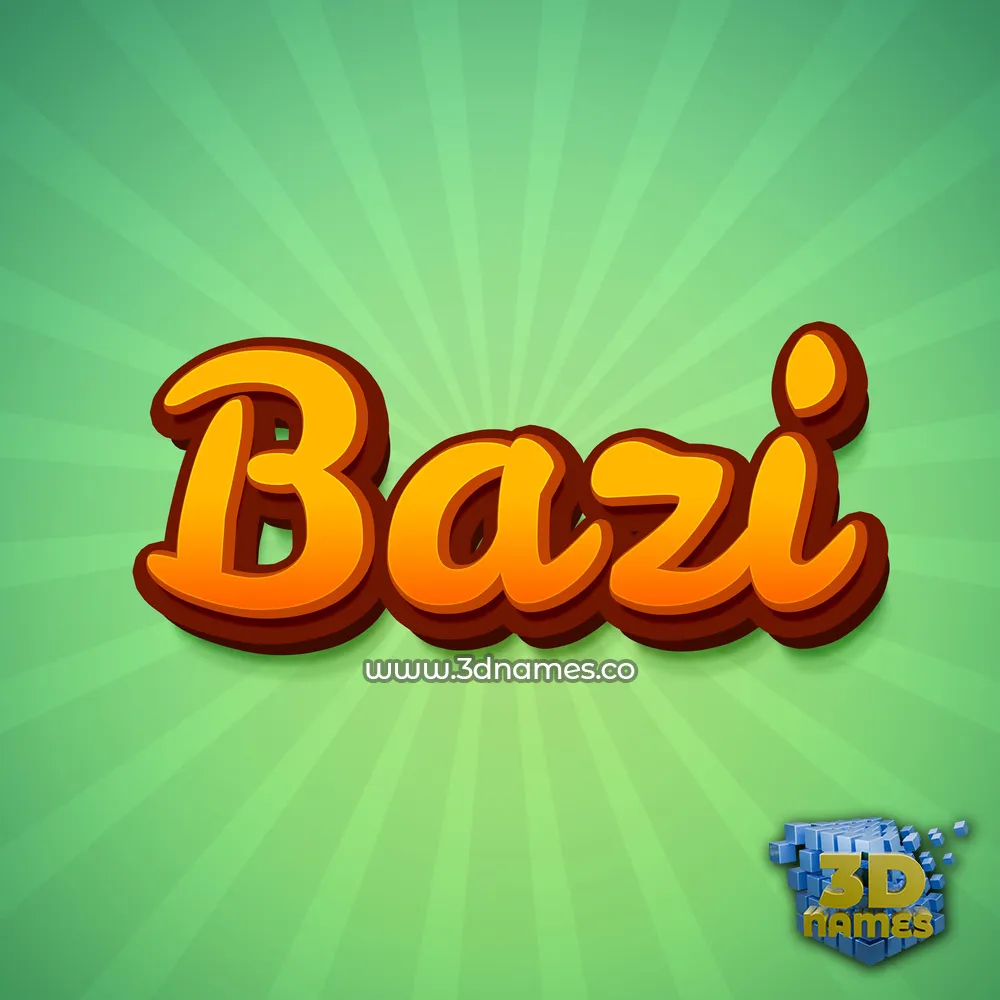 bazi in Green Rays style - 3D name wallpaper