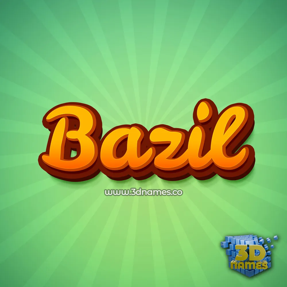 bazil in Green Rays style - 3D name wallpaper