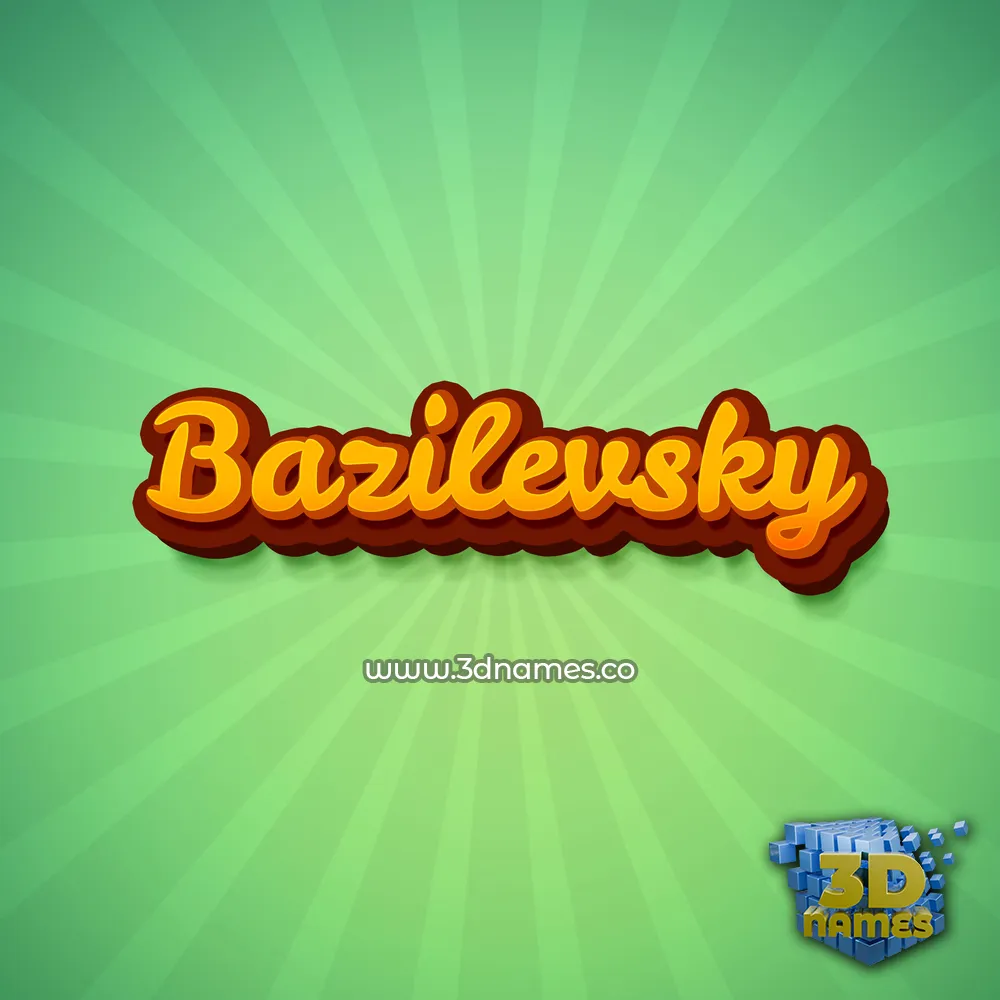 bazilevsky in Green Rays style - 3D name wallpaper