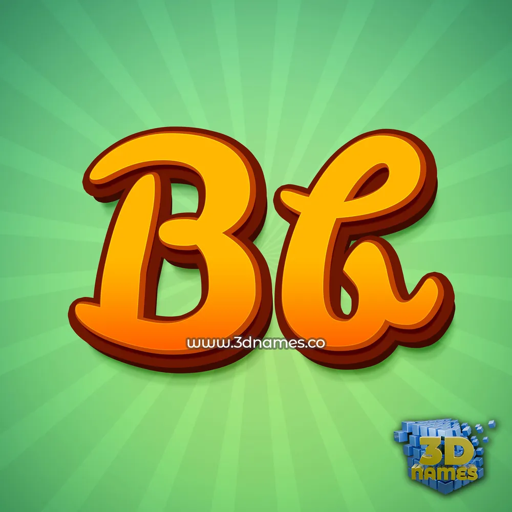 bb in Green Rays style - 3D name wallpaper