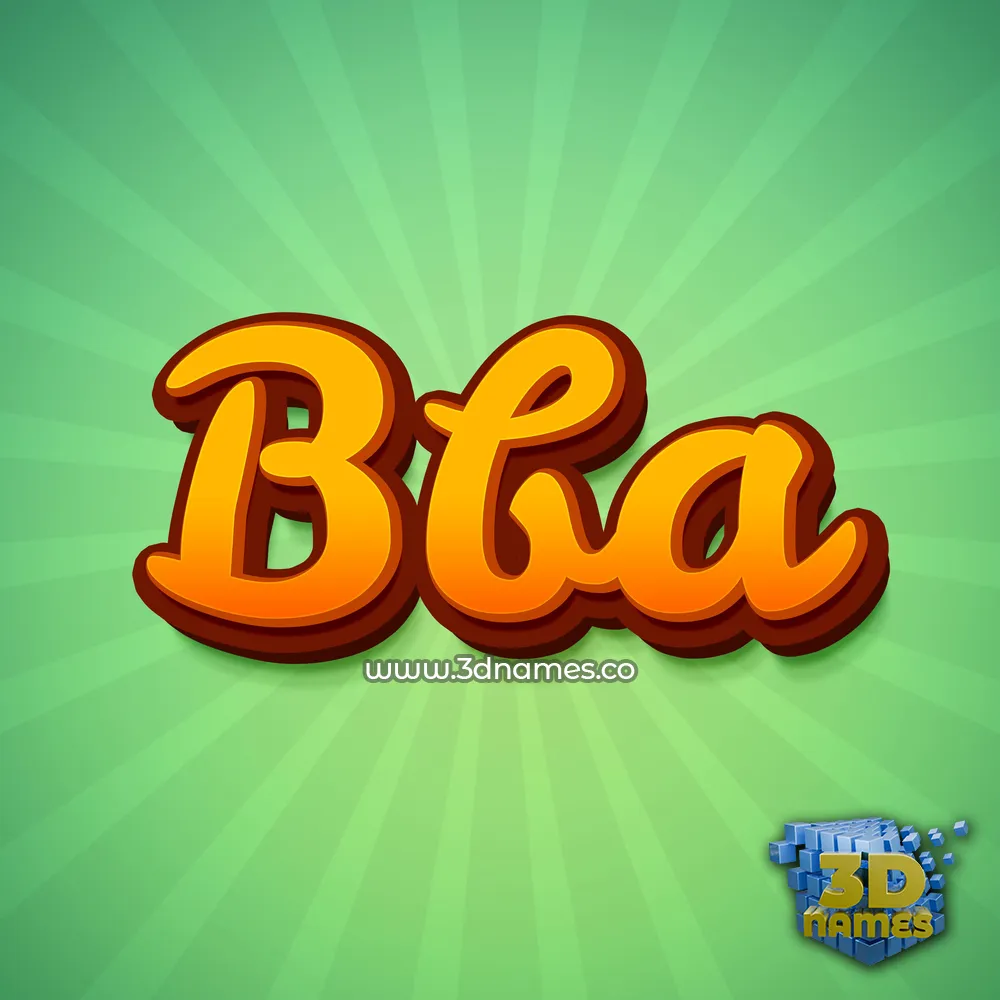 bba in Green Rays style - 3D name wallpaper