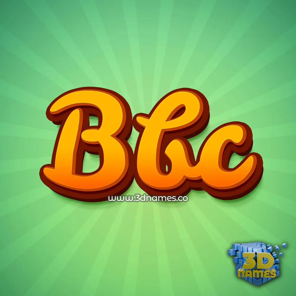 bbc in Green Rays style - 3D name wallpaper