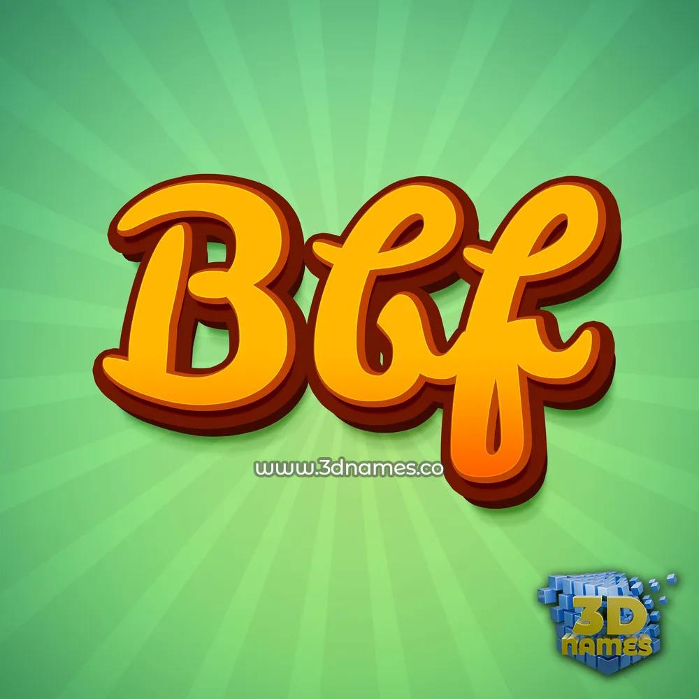 bbf in Green Rays style - 3D name wallpaper