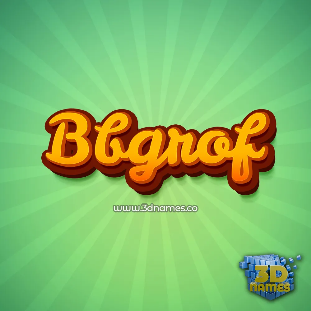 bbgrof in Green Rays style - 3D name wallpaper