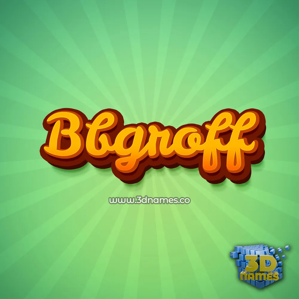 bbgroff in Green Rays style - 3D name wallpaper
