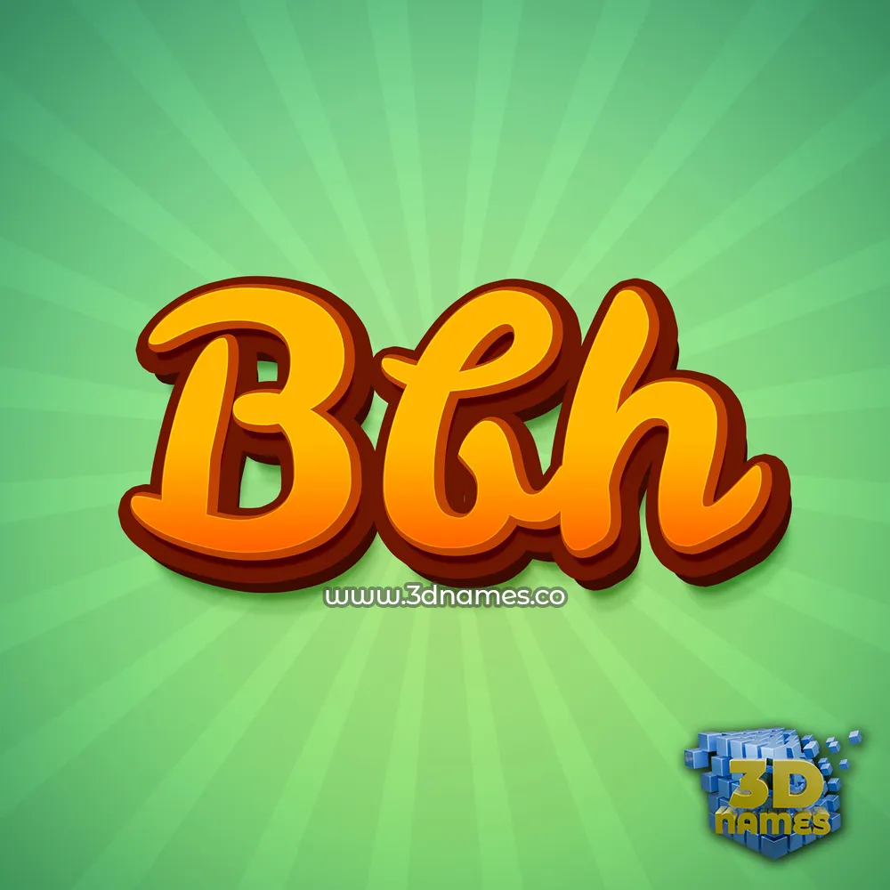 bbh in Green Rays style - 3D name wallpaper