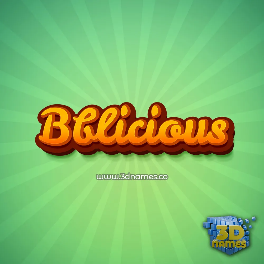 bblicious in Green Rays style - 3D name wallpaper