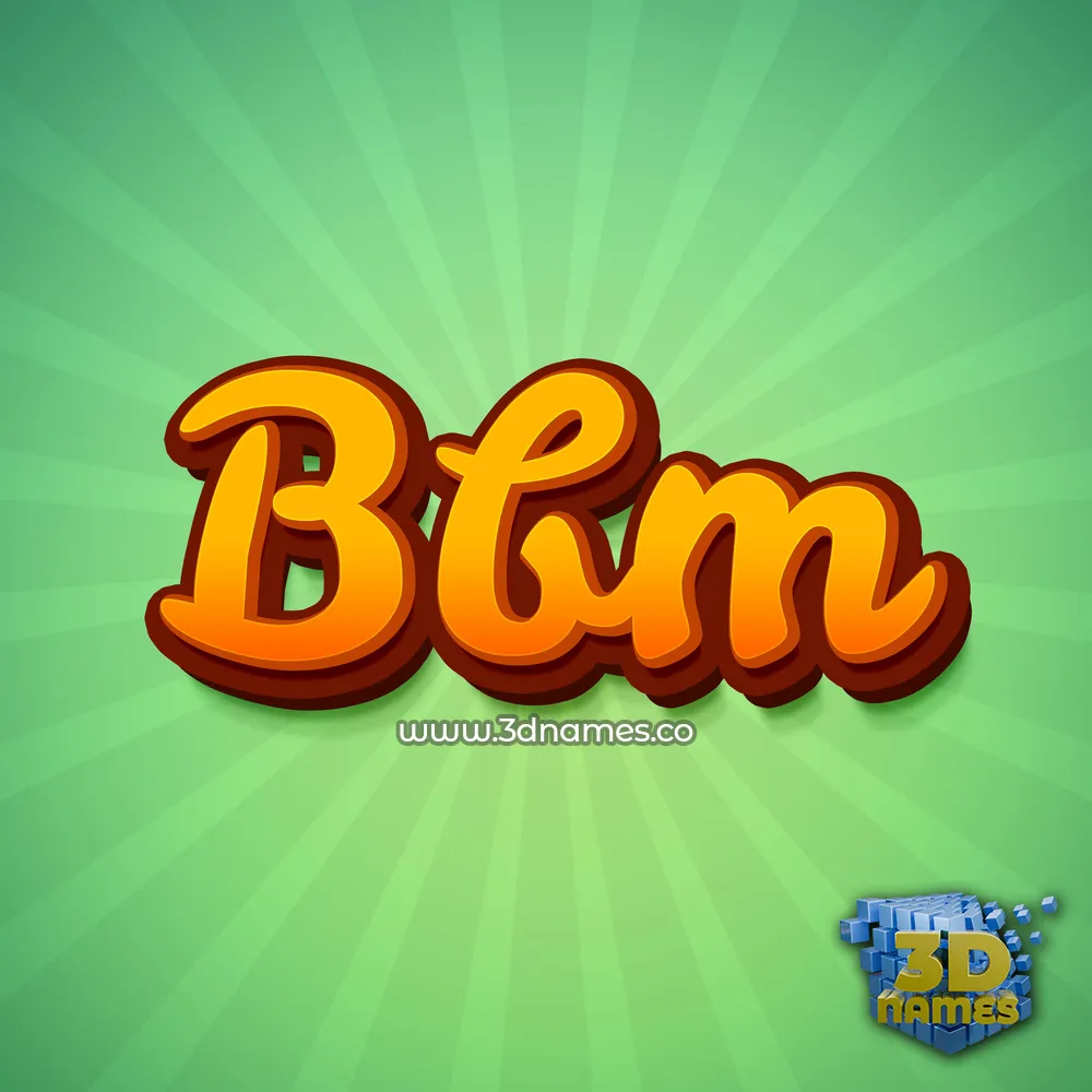 bbm in Green Rays style - 3D name wallpaper