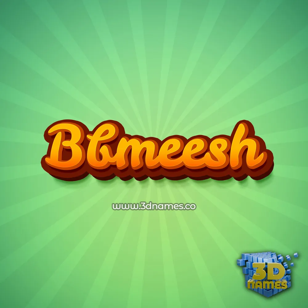 bbmeesh in Green Rays style - 3D name wallpaper