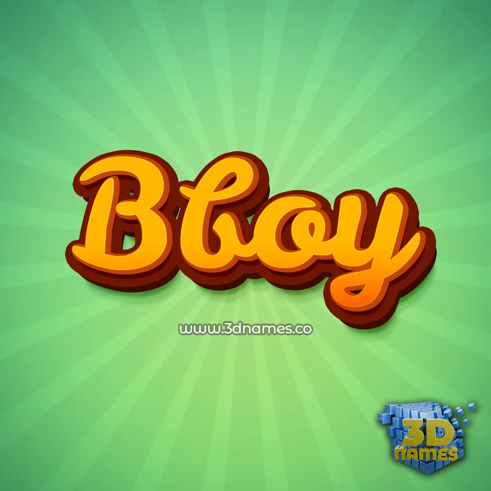 bboy in Green Rays style - 3D name wallpaper