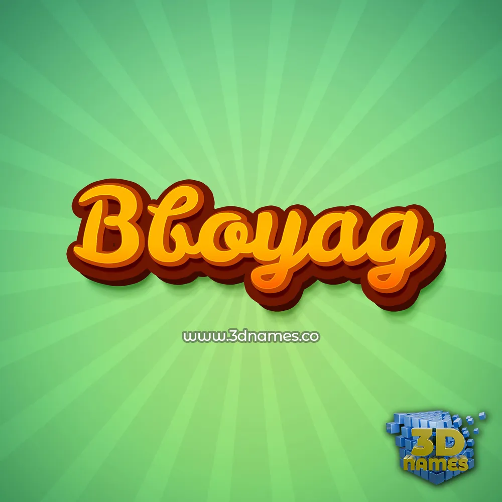bboyag in Green Rays style - 3D name wallpaper