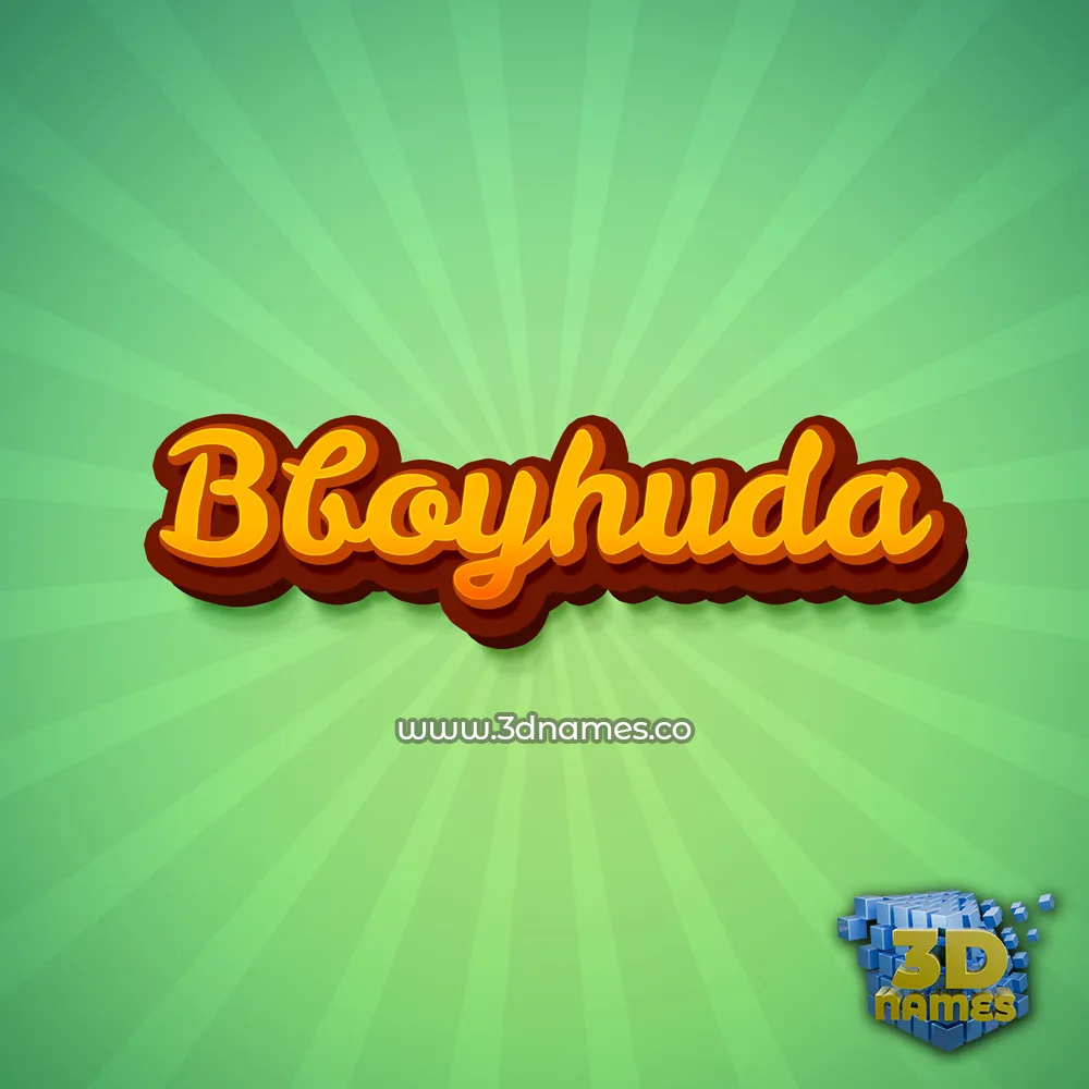 bboyhuda in Green Rays style - 3D name wallpaper