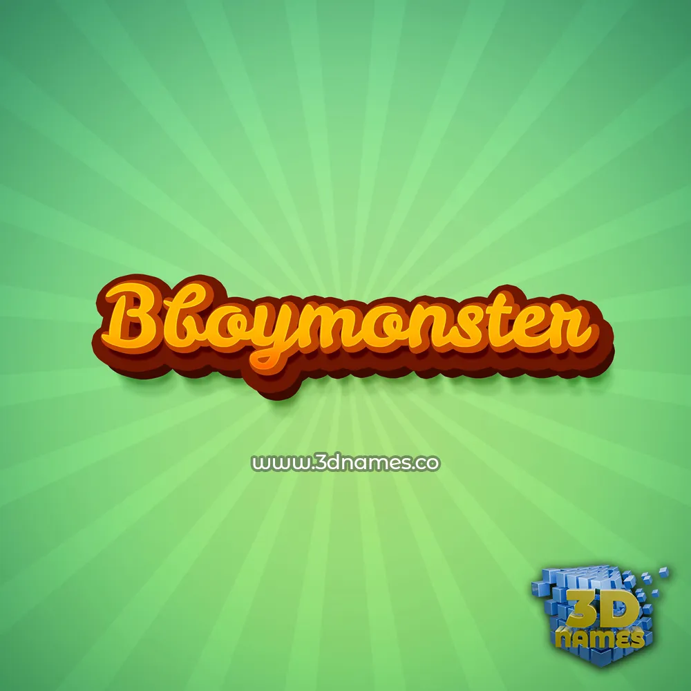bboymonster in Green Rays style - 3D name wallpaper