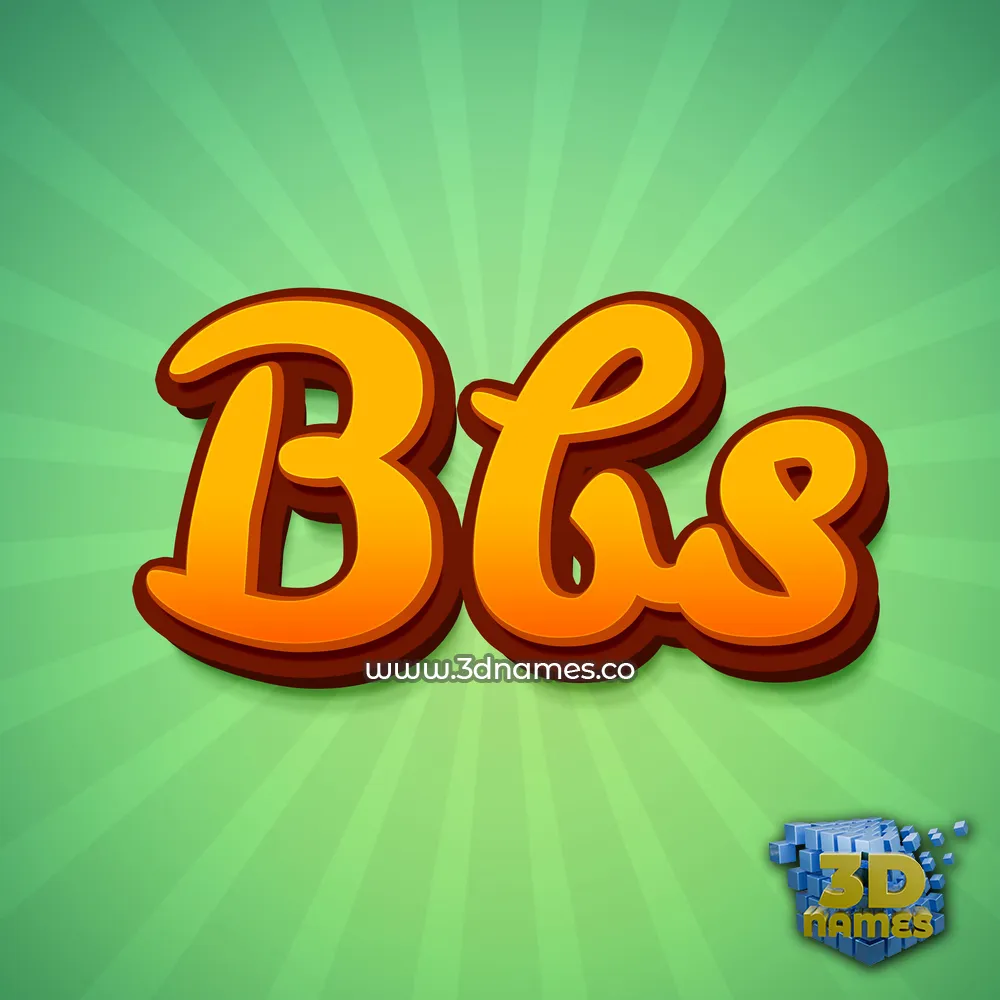 bbs in Green Rays style - 3D name wallpaper