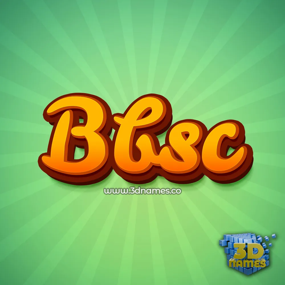 bbsc in Green Rays style - 3D name wallpaper