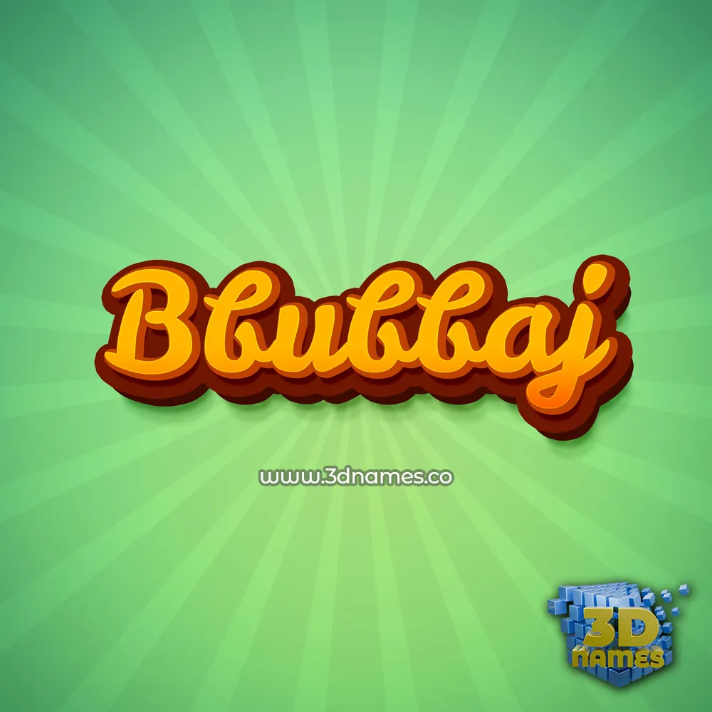 bbubbaj in Green Rays style - 3D name wallpaper
