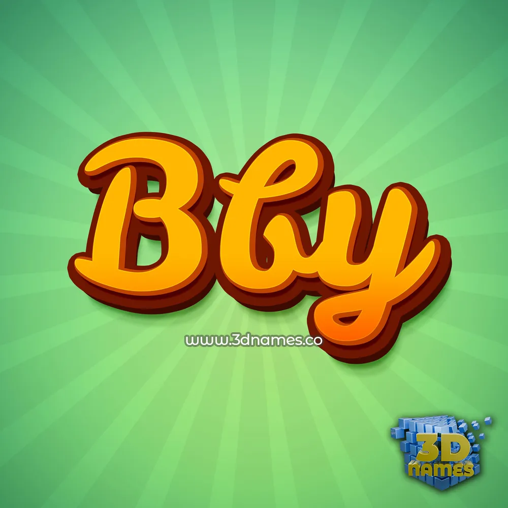 bby in Green Rays style - 3D name wallpaper
