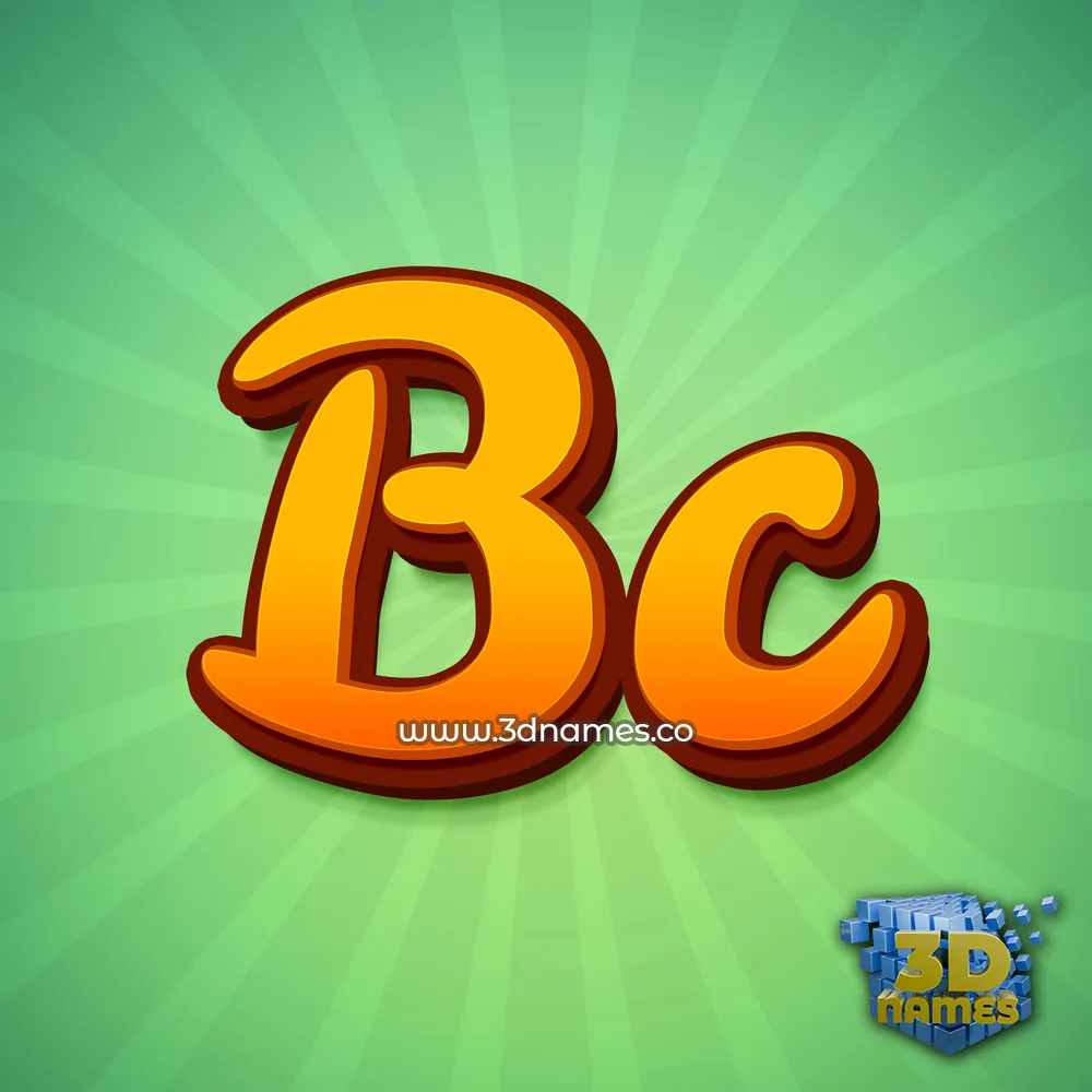 bc in Green Rays style - 3D name wallpaper