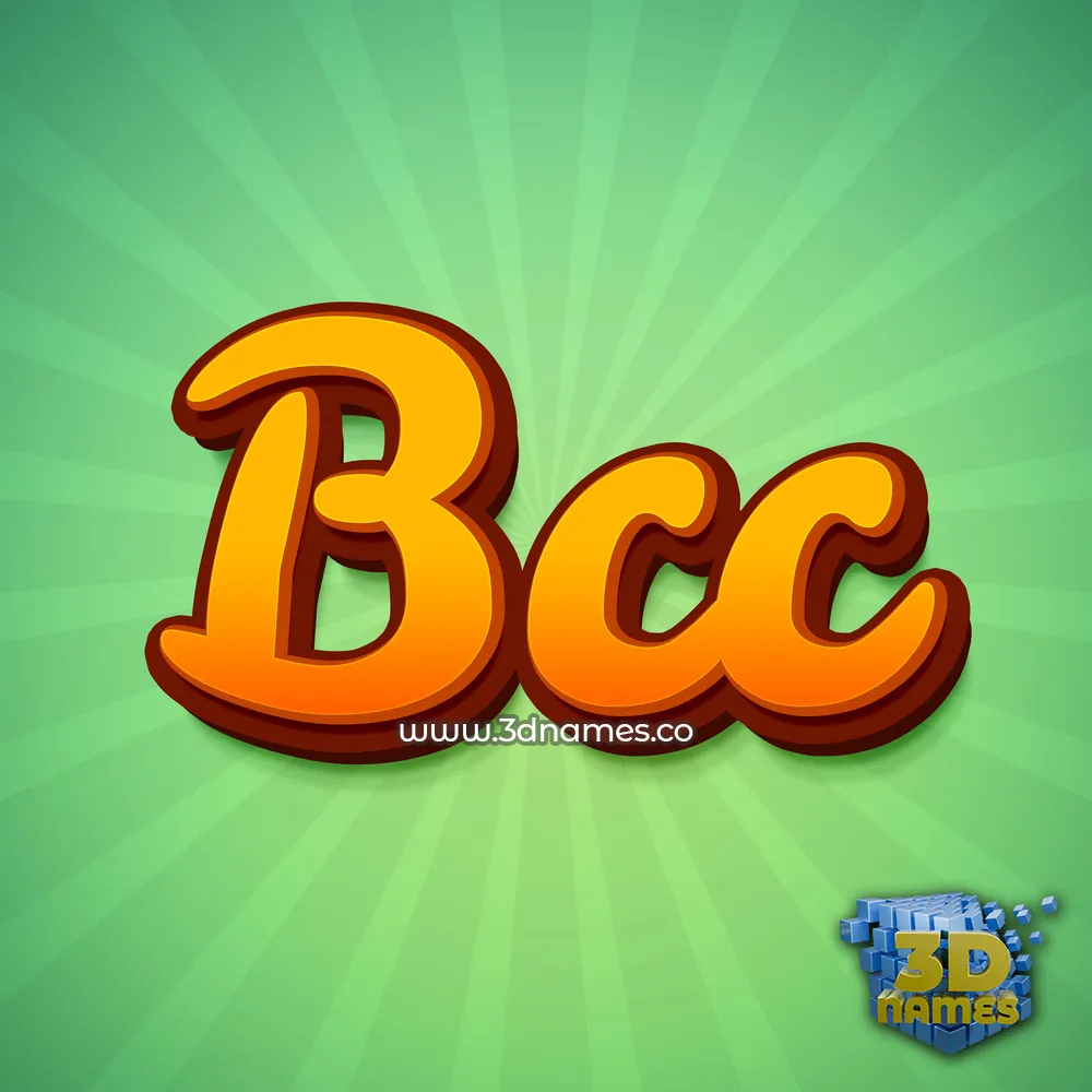 bcc in Green Rays style - 3D name wallpaper