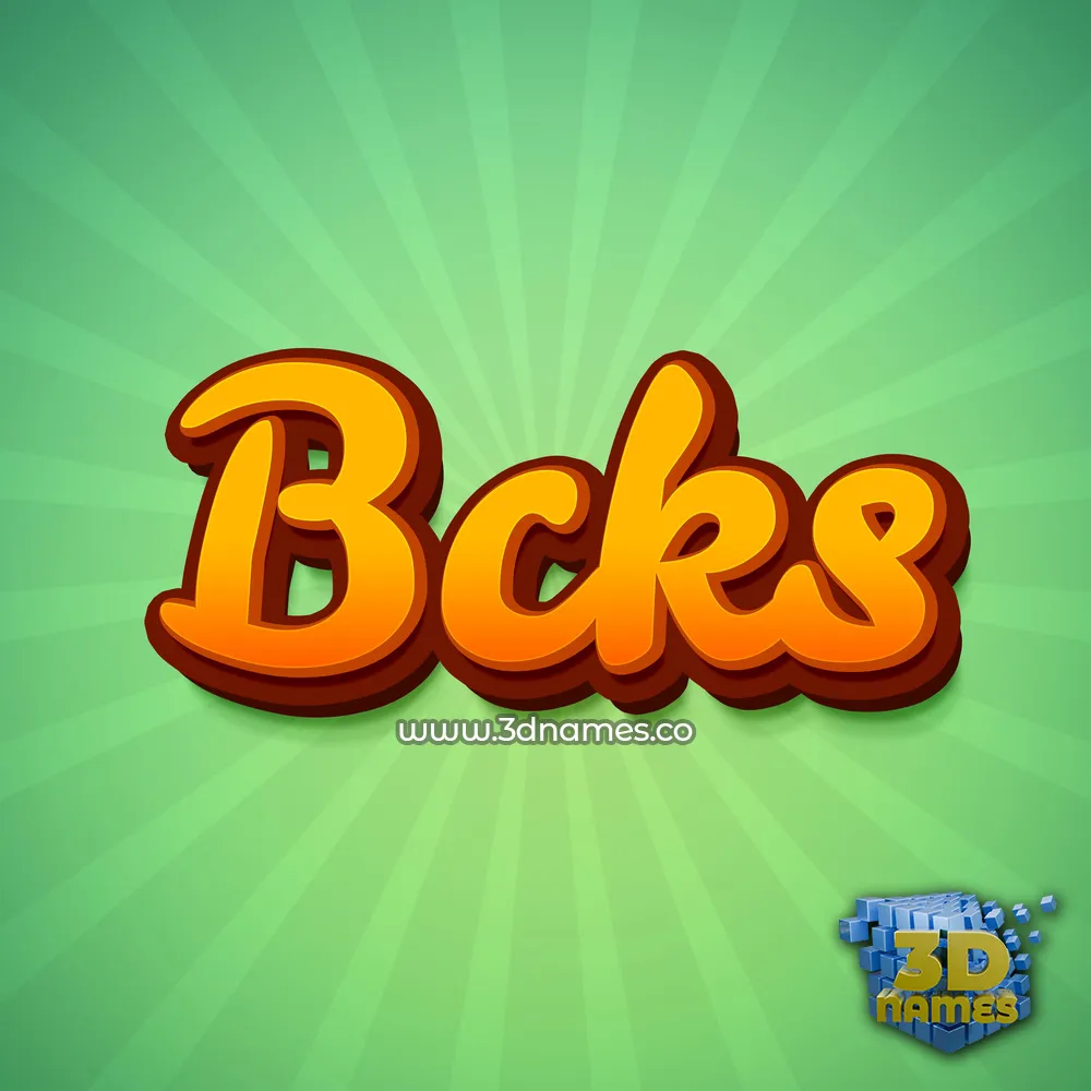 bcks in Green Rays style - 3D name wallpaper