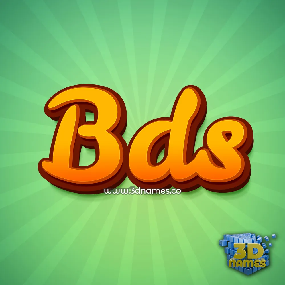 bds in Green Rays style - 3D name wallpaper