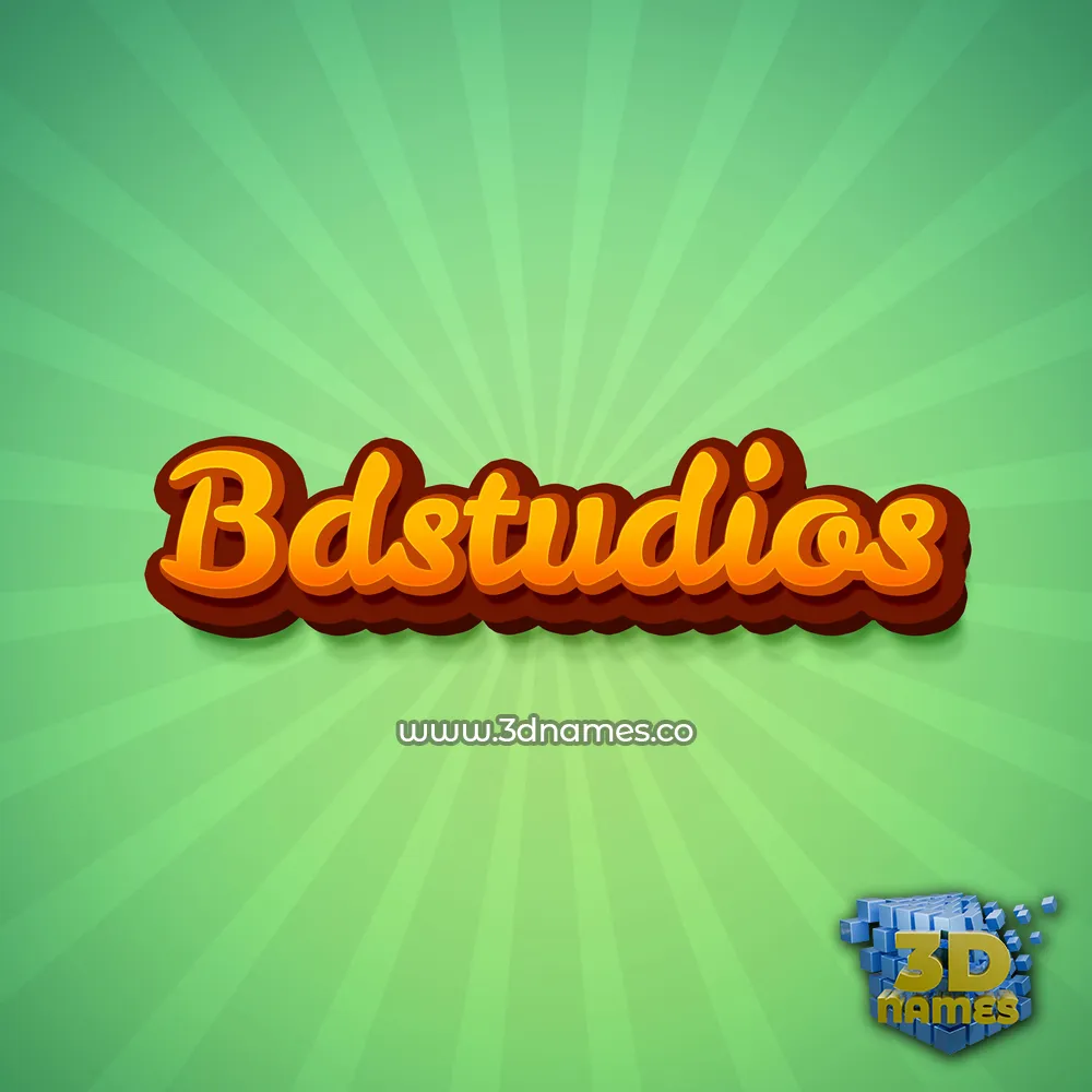 bdstudios in Green Rays style - 3D name wallpaper