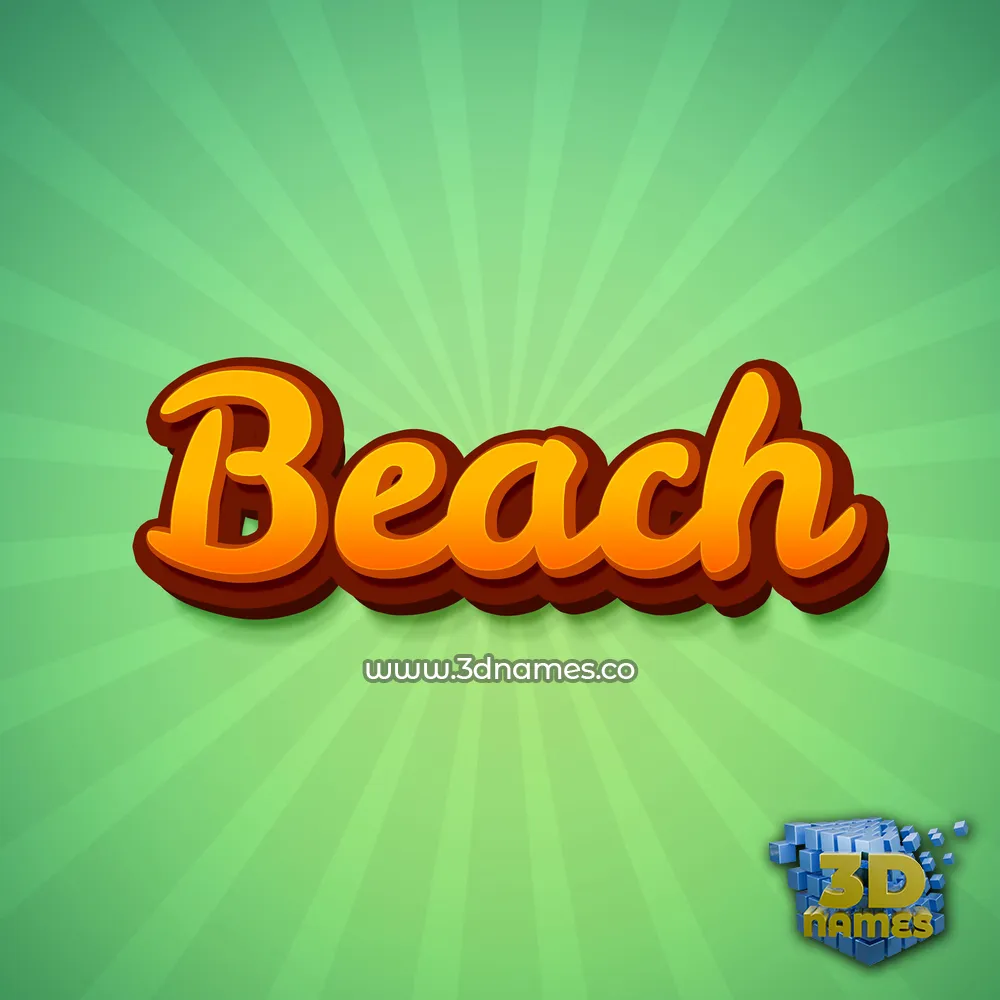 beach in Green Rays style - 3D name wallpaper