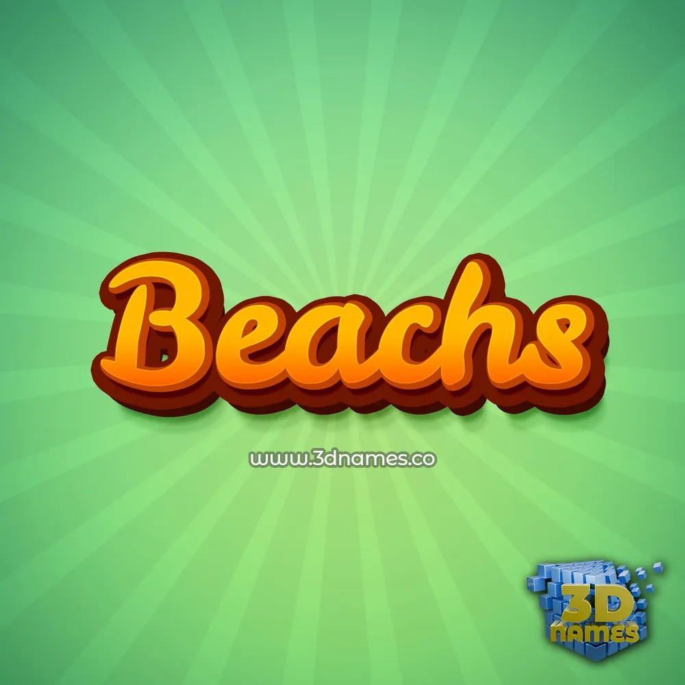 beachs in Green Rays style - 3D name wallpaper