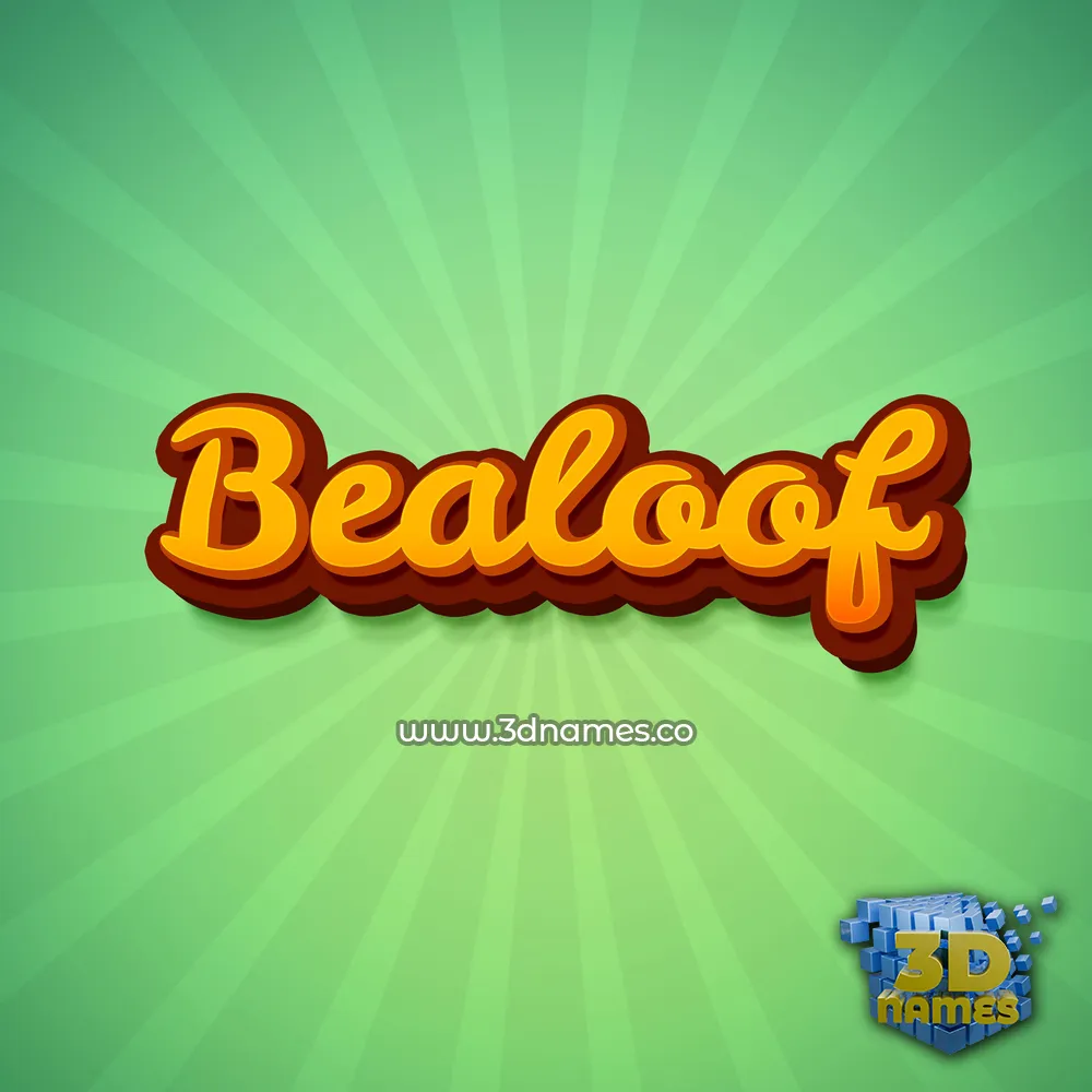 bealoof in Green Rays style - 3D name wallpaper