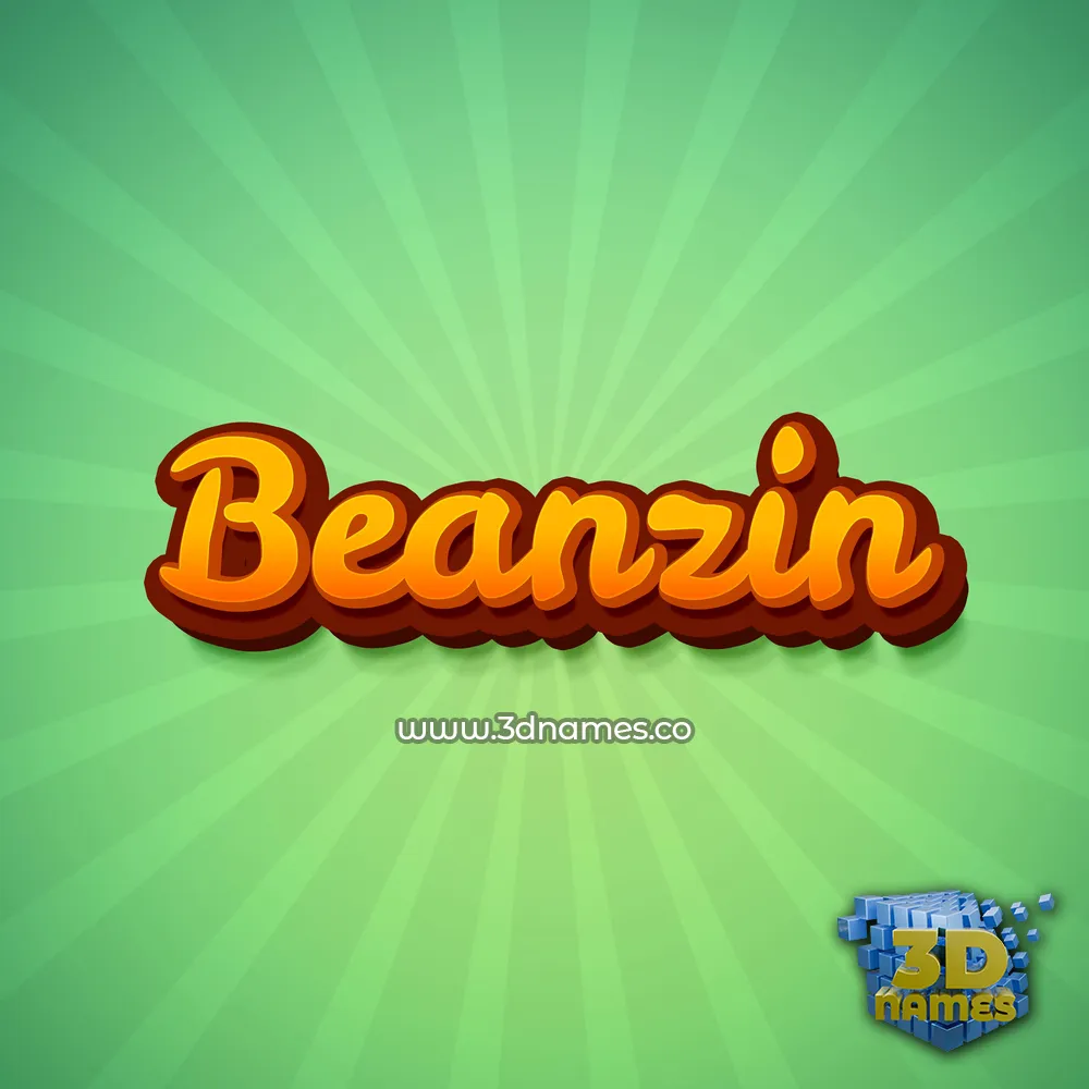 beanzin in Green Rays style - 3D name wallpaper