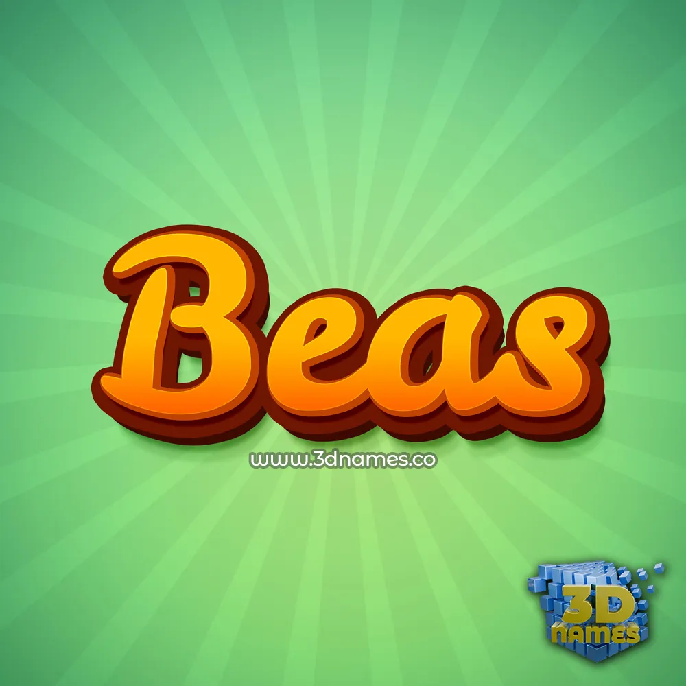 beas in Green Rays style - 3D name wallpaper