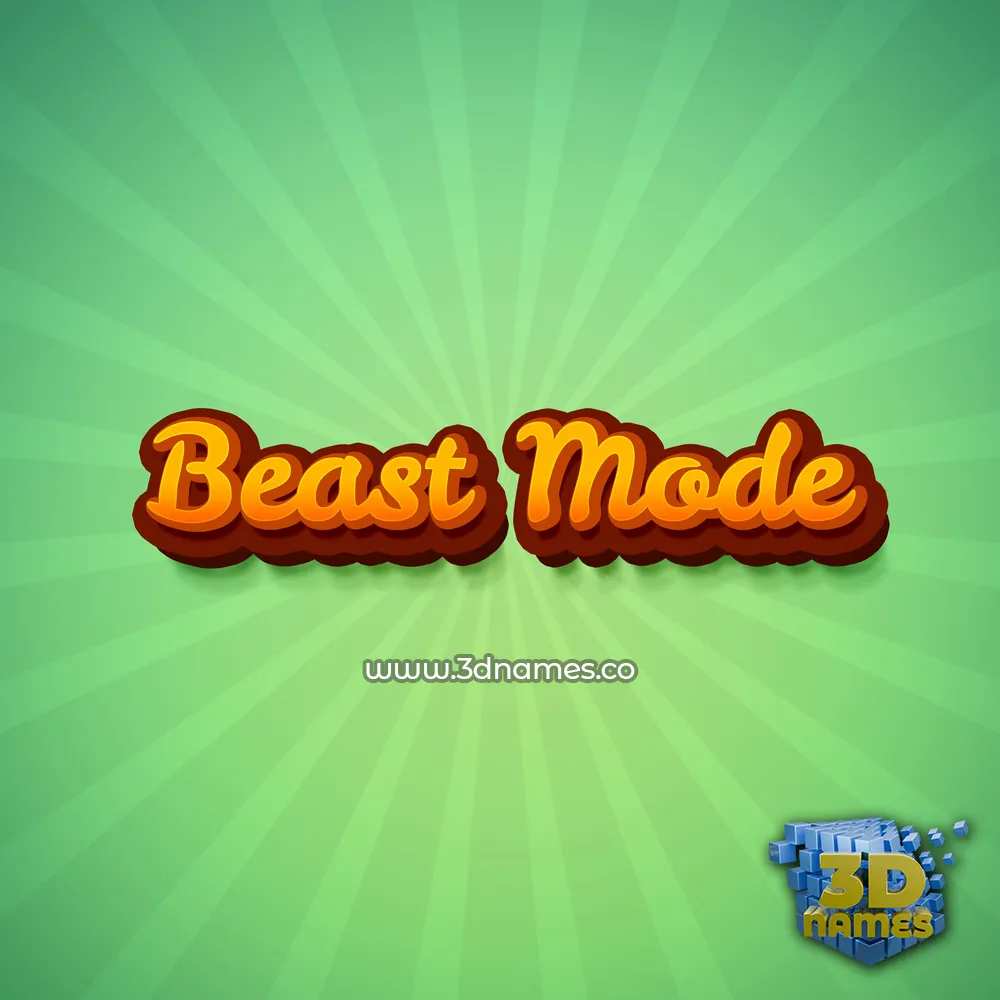 beast mode in Green Rays style - 3D name wallpaper