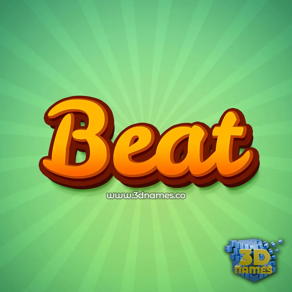 beat in Green Rays style - 3D name wallpaper