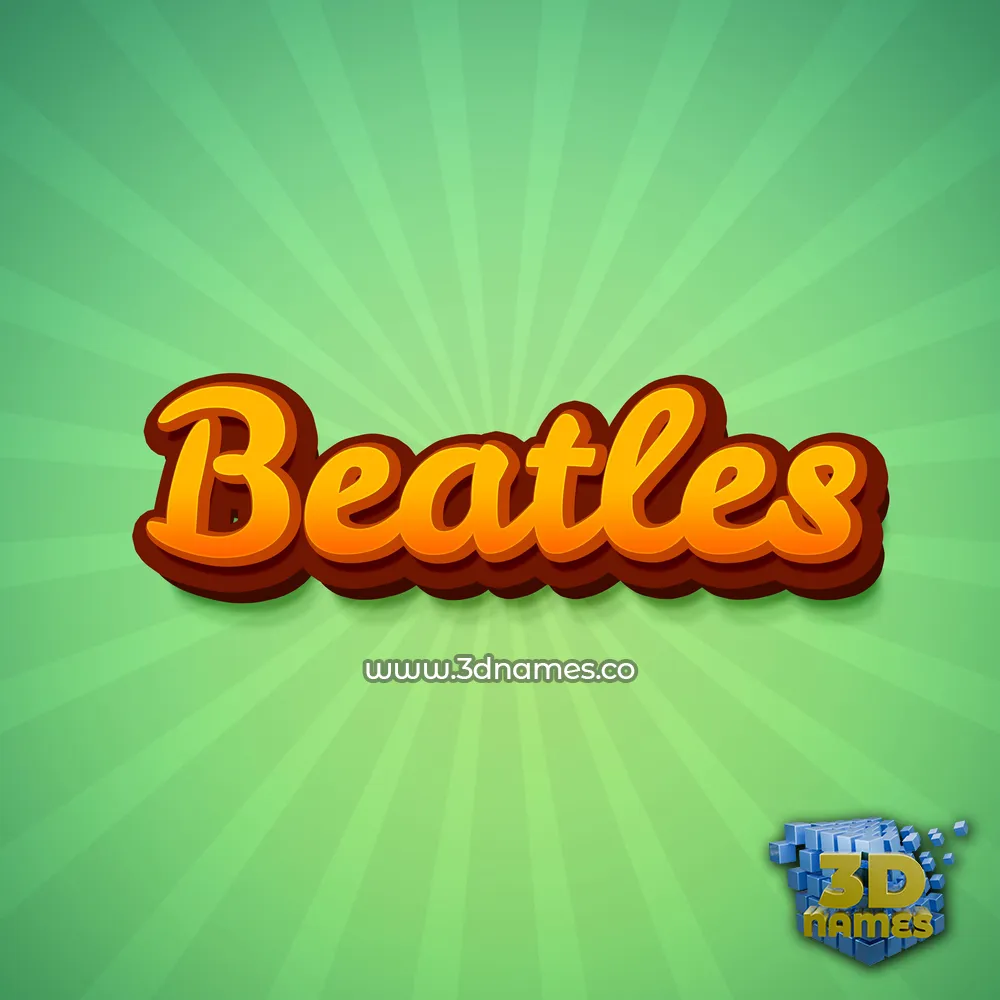 beatles in Green Rays style - 3D name wallpaper