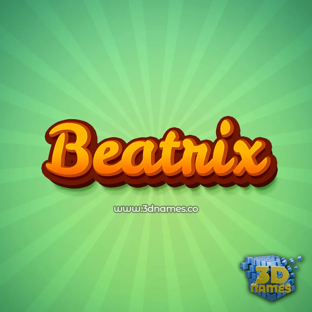 beatrix in Green Rays style - 3D name wallpaper