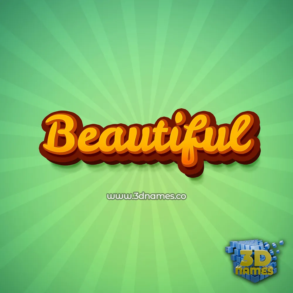 beautiful in Green Rays style - 3D name wallpaper
