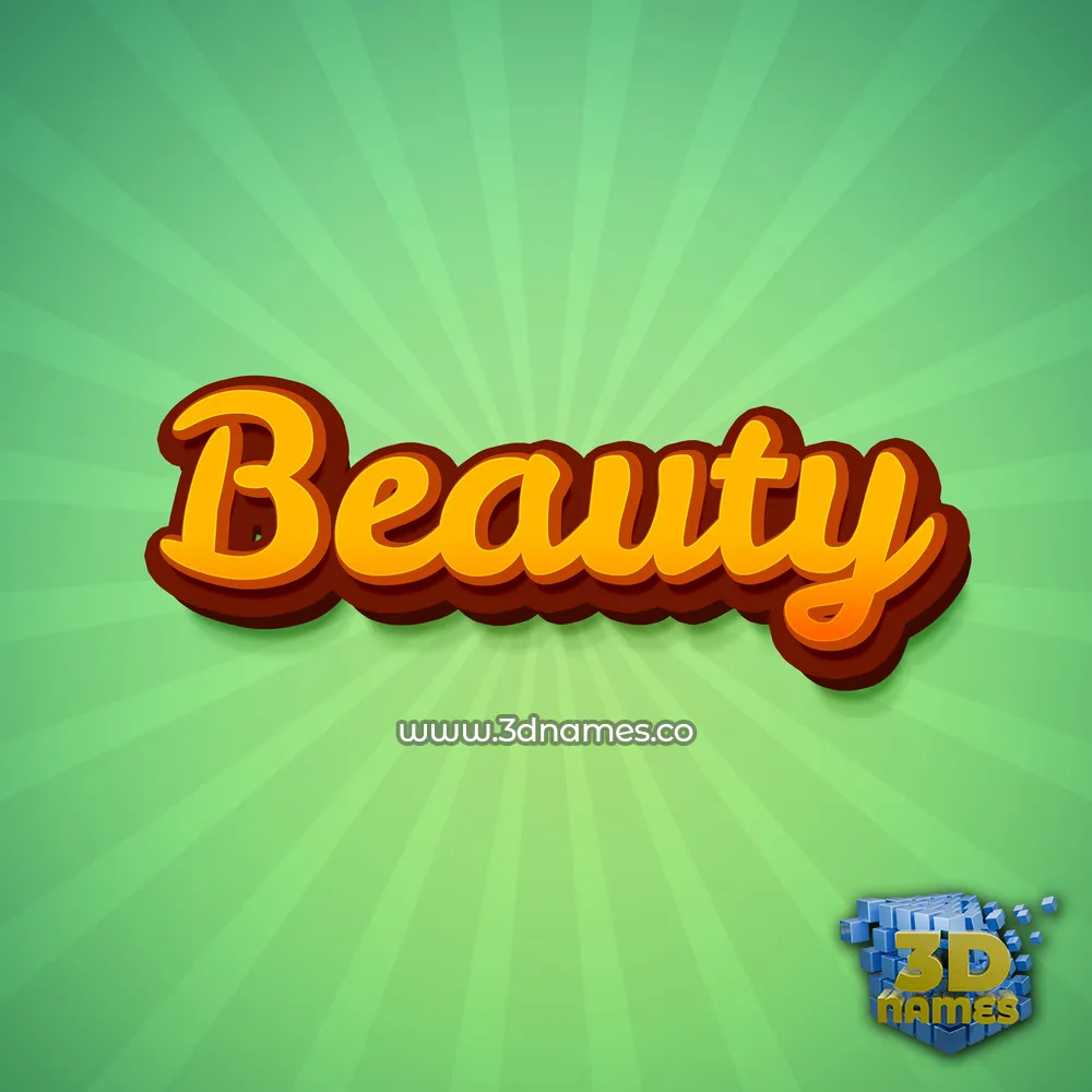 beauty in Green Rays style - 3D name wallpaper