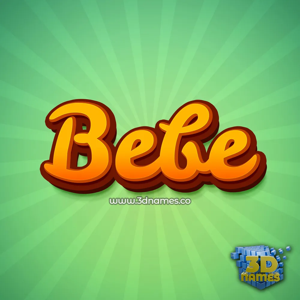 bebe in Green Rays style - 3D name wallpaper
