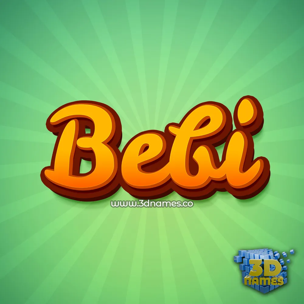 bebi in Green Rays style - 3D name wallpaper