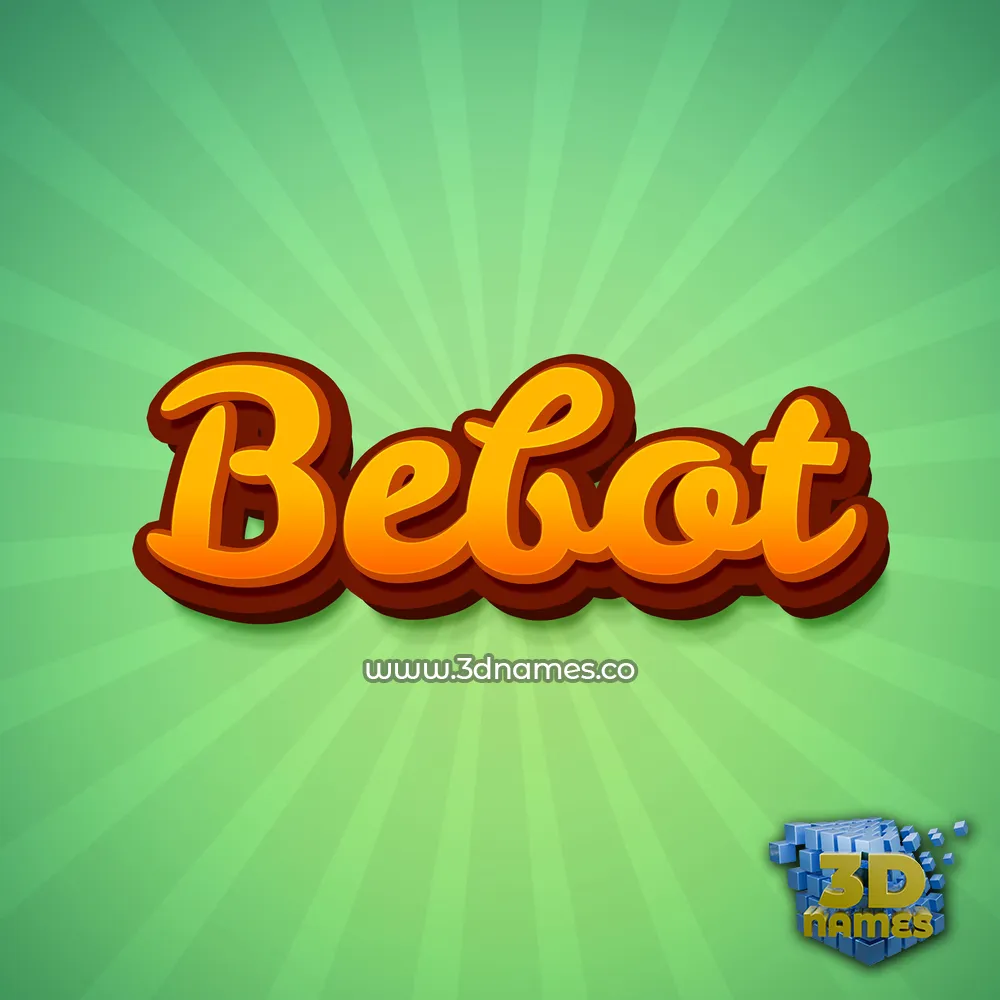 bebot in Green Rays style - 3D name wallpaper