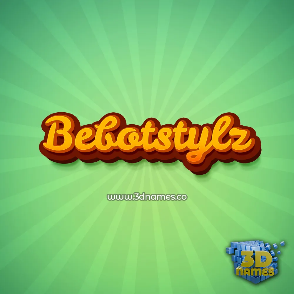 bebotstylz in Green Rays style - 3D name wallpaper