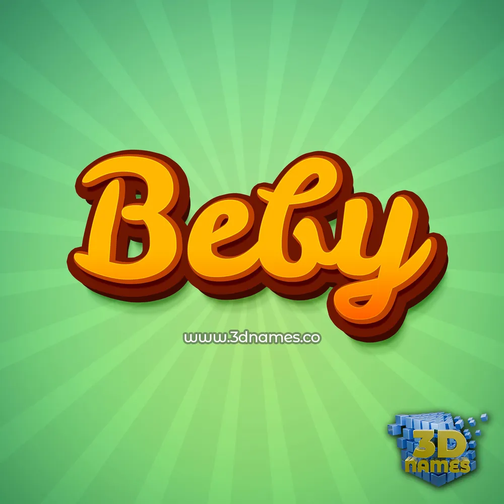 beby in Green Rays style - 3D name wallpaper