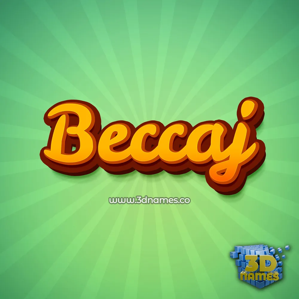 beccaj in Green Rays style - 3D name wallpaper