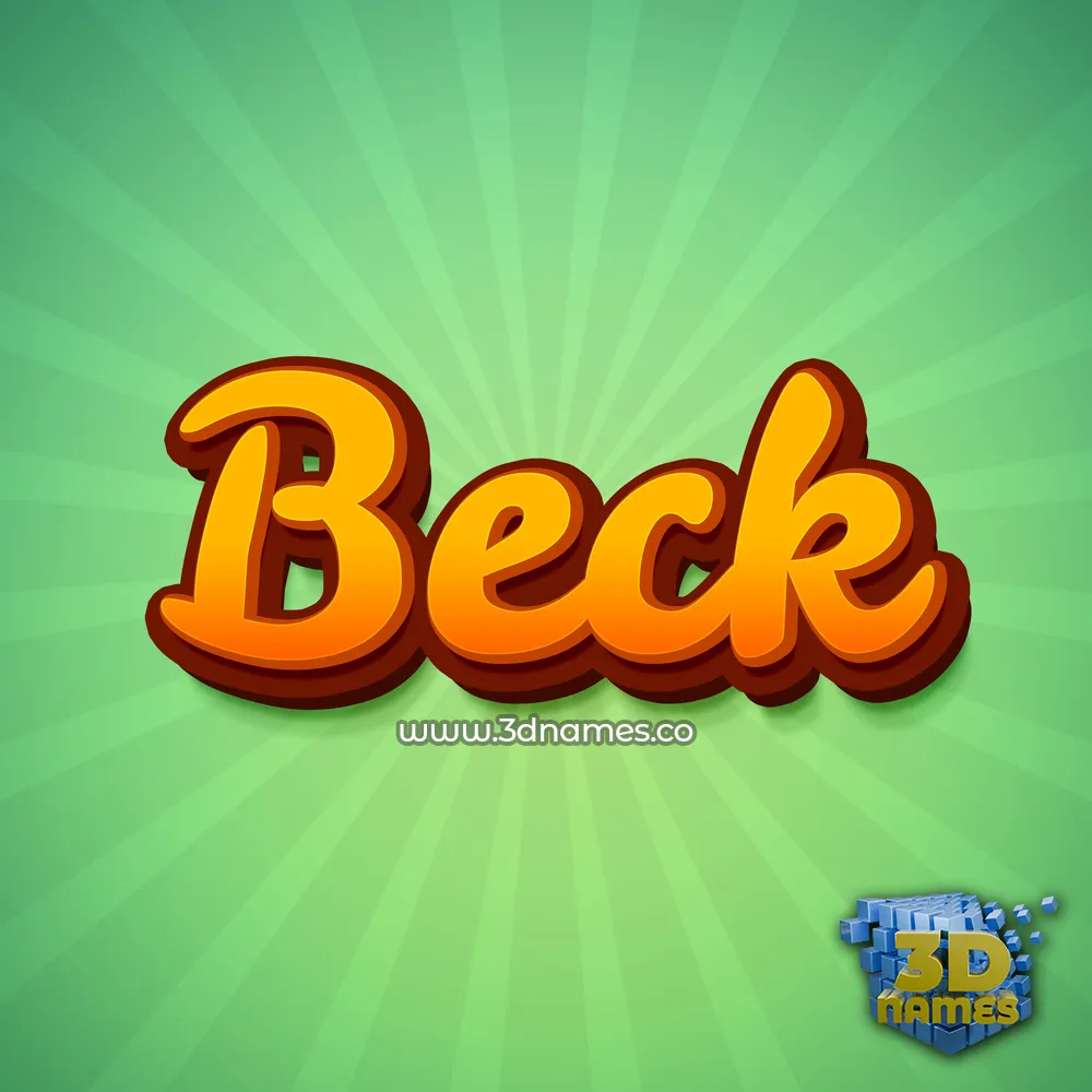 beck in Green Rays style - 3D name wallpaper